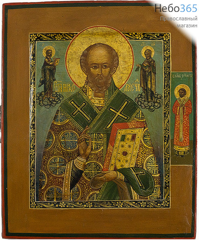  Николай Чудотворец, святитель. Икона писаная 14,5х18 см, с ковчегом, 19 век (Кж), фото 1 
