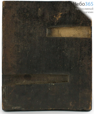  Спаситель. Икона писаная 25х28 см, цветной фон, золотой нимб, с двойным ковчегом, новое письмо на старой доске (Ю), фото 3 