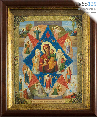  Икона в киоте 23х26,5, холст, деревянный багет икона Божией Матери Неопалимая Купина, фото 1 