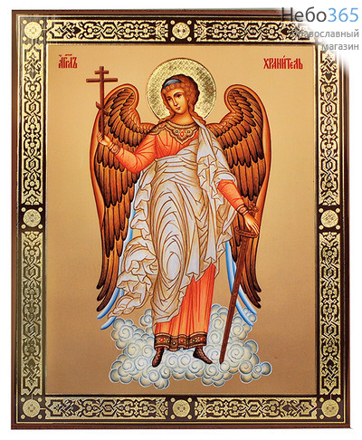  Икона на дереве 17х21, полиграфия, золотое и серебряное тиснение, в коробке Ангел Хранитель, фото 1 