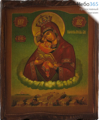  Икона на дереве (Зв) 12,5х15,5 (12,5х17,5), цифровая печать на прессованном хлопке, покрытая лаком Божией Матери Почаевская (0094), фото 1 