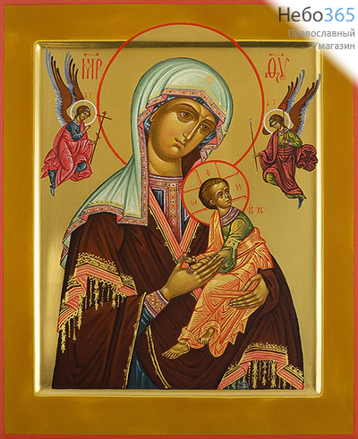  Страстная икона Божией Матери. Икона писаная 24х30х3,5, золотой фон, с ковчегом, фото 1 
