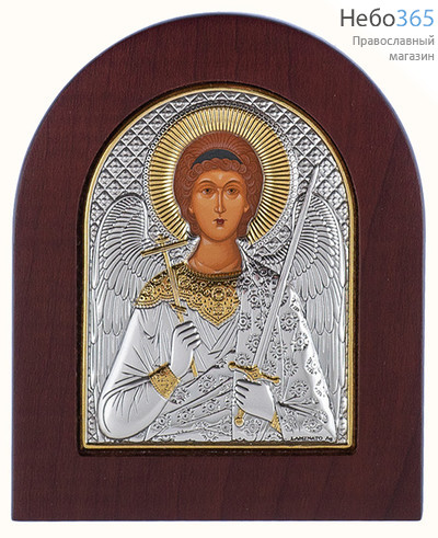  Ангел Хранитель. Икона в ризе 8х10 см, шелкография, серебрение, золочение, на деревянной основе (Ж) (EK2-XAG), фото 1 