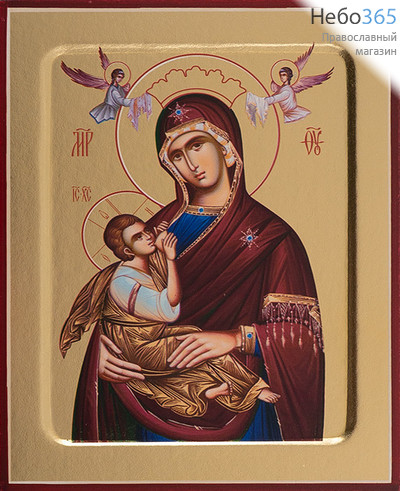  Млекопитательница икона Божией Матери. Икона на дереве 13х16х2,5 см, золотой фон, с ковчегом (Зх), фото 1 