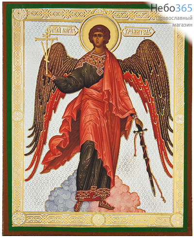  Икона на дереве 13х16, полиграфия, золотое и серебряное тиснение, в индивидуальной упаковке Ангел Хранитель, фото 1 