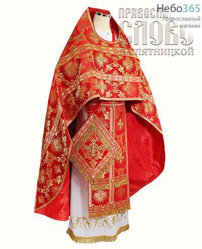  Облачение иерейское, красное, 92/155 парча в ассортименте, фото 1 