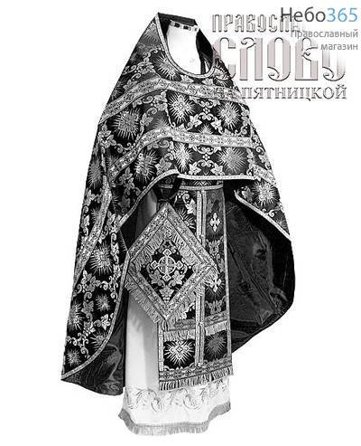  Облачение иерейское, черное с серебром, 92/155 парча в ассортименте (В6/28/38/40), фото 1 