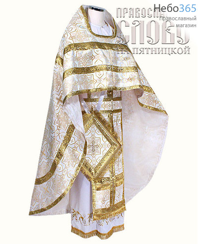 Облачение иерейское, белое с золотом, 92/155 шелк в ассортименте, фото 1 