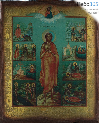  Икона на дереве 17х21, цифровая печать на прессованном хлопке, покрытая лаком Мария Египетская, преподобная, фото 1 
