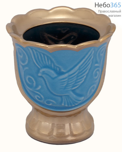  Лампада настольная керамическая "Голуби", с эмалью и золотом (в уп.- 5 шт.), фото 1 