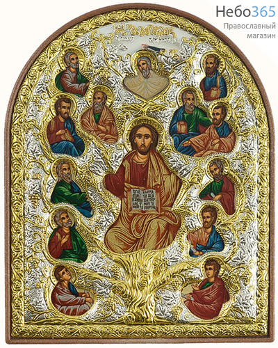  Икона в ризе EK2-PAG 6х7,5, шелкография, серебрение, золочение, на пластиковой основе Иисус Христос - Лоза Истинная, фото 1 