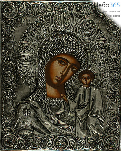  Казанская икона Божией Матери. Икона писаная 26х33, в посеребренной ризе, фото 1 