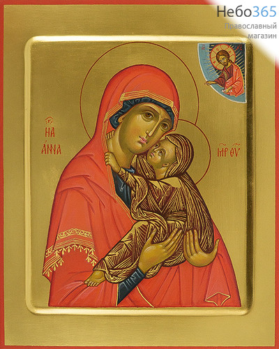  Анна, праведная. Икона писаная (Дм) 21х25х3,8, золотой фон, с ковчегом, фото 1 