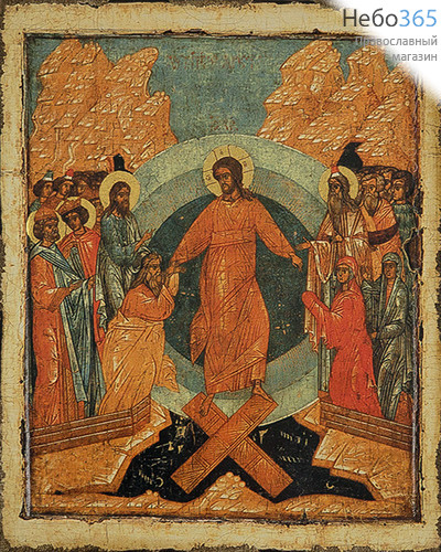 Воскресение Христово. Икона на дереве 36х28 см, печать на левкасе, золочение, с ковчегом (ВХ-01) (Тих), фото 1 