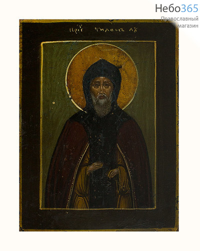 Тихон Лухский, преподобный. Икона писаная 8х11, 19 век, фото 1 