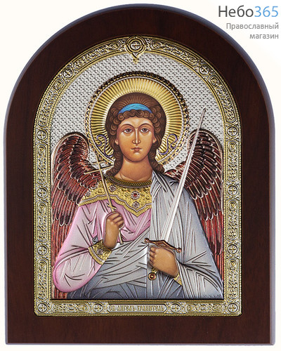  Ангел Хранитель. Икона в ризе 7х9 см, полиграфия, серебрение, золочение, эмаль, на деревянной основе (Ж) (GF050/1D), фото 1 