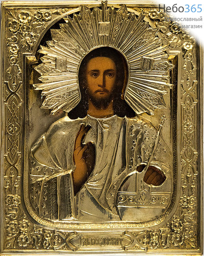  Господь Вседержитель. Икона писаная (Кж) 15х17,5, 19 век, фото 1 