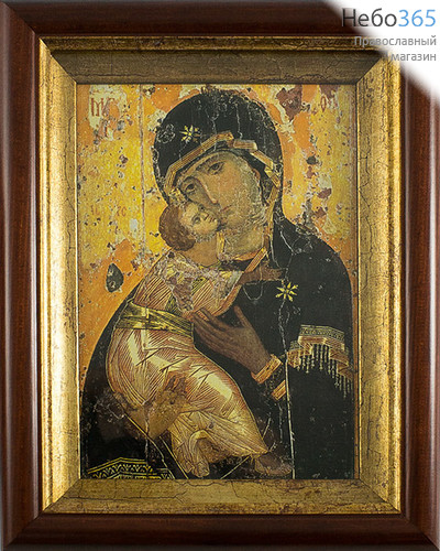  Икона в киоте 17х20,5, холст, деревянный багет икона Божией Матери Владимирская, фото 1 