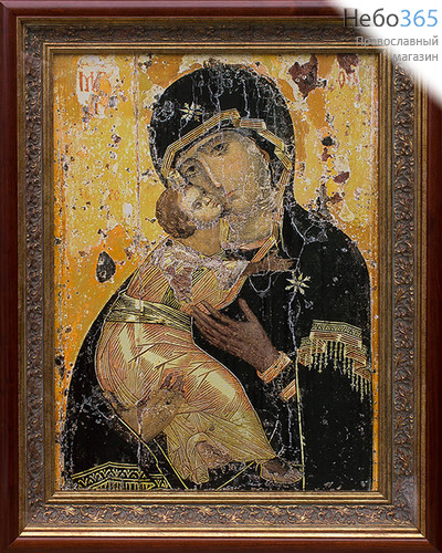  Икона в киоте (Фз) 44х65 (А2), холст, деревянный багет Божией Матери Владимирская, фото 1 