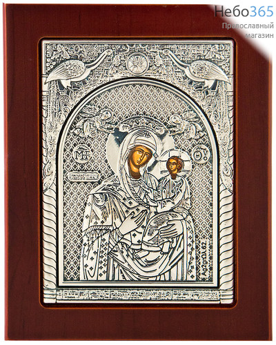  Икона в ризе 14х17,5, на дереве, посеребрение икона Божией Матери Скоропослушница, фото 1 