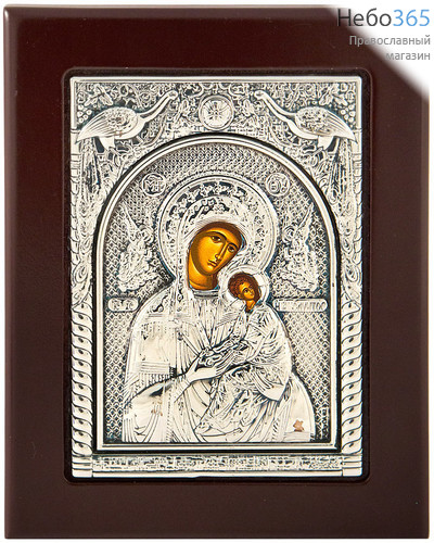  Икона в ризе 14х17,5, на дереве, посеребрение икона Божией Матери Страстная, фото 1 