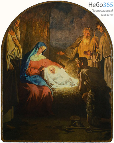  Икона на дереве 8-12х14-16, покрытая лаком Рождество Христово, фото 1 