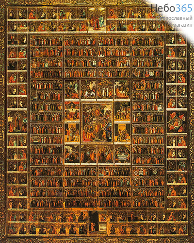  Икона на дереве 18х22,5 см, Все Святые, покрытая лаком (КиД) Собор Всех Святых, фото 1 