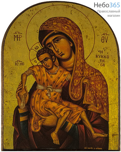  Икона на дереве B 5W, 19х26, ручное золочение Божией Матери Киккская, фото 1 