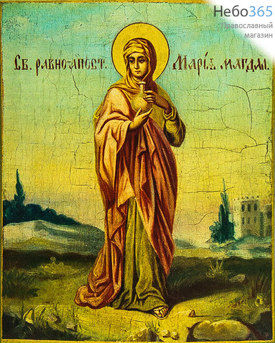  Икона на дереве (Тих) 12-15х18, печать на левкасе, золочение Мария Магдалина, равноапостольная (ростовая) (ММГ-02), фото 1 