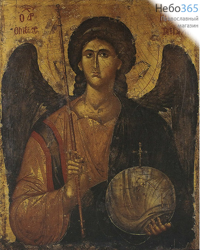  Икона на дереве 30х35-42, печать на холсте, копии старинных и современных икон Михаил Архангел (поясной), фото 1 