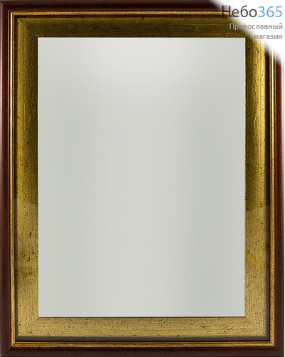  Киот деревянный (Пл) для греческой иконы B10-В11 30х40х4, широкий золотой состаренный багет, книжка, фото 1 