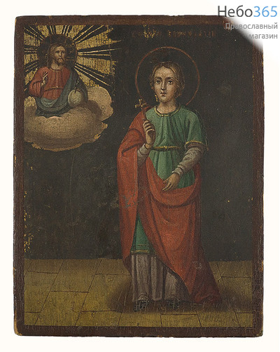  Вонифатий, мученик. Икона писаная 11,5х15 см, без ковчега, 19 век (Кж), фото 1 
