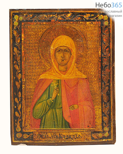  Клавдия, мученица. Икона писаная  8,5х11, на золоте, 19 век, фото 1 