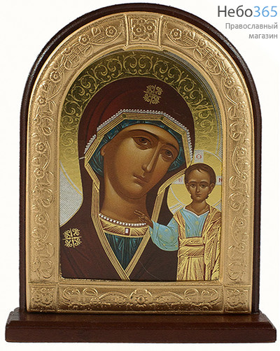  Икона на дереве 11х13 см, арочная, на подставке (Мис) икона Божией Матери Казанская, фото 1 