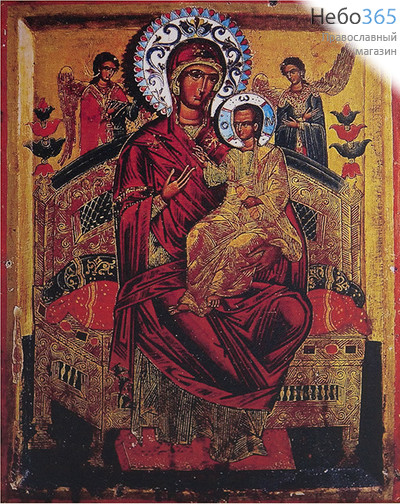  Всецарица икона Божией Матери. Икона на дереве 30х40,5х2,8 см, печать на холсте, копия афонской иконы (Су), фото 1 