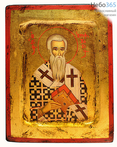  Икона на дереве (Нпл) B 2, 14х18 см., ручное золочение, с ковчегом Амфилохий Иконийский, епископ, святитель (2573), фото 1 