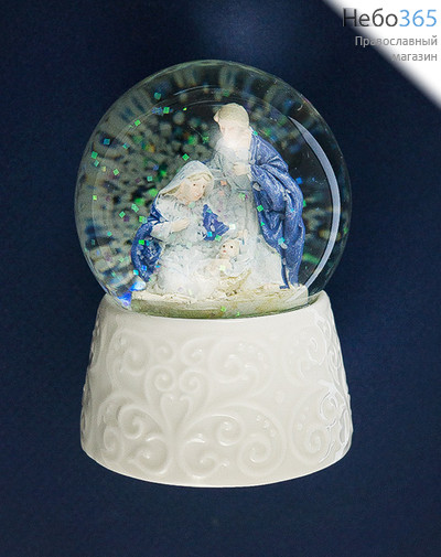  Вертеп* рождественский "Святое Семейство", из полистоуна, в шаре, хранить при температуре выше +1 градус по Цельсию.d 6,5 см, JY1563B / 44754, фото 1 