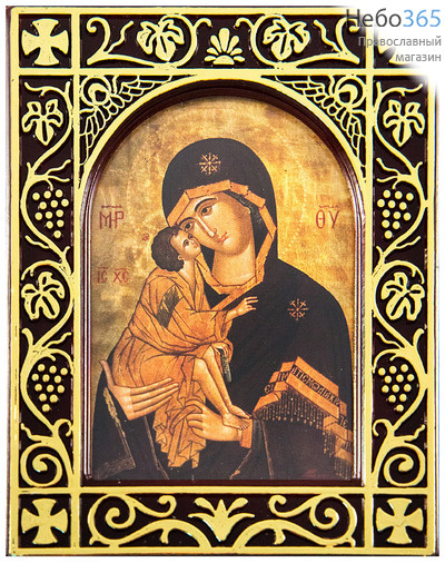  Икона на пластмассе 7х9 см, на подставке (№74) (Нпл) Божией Матери Донская, фото 1 