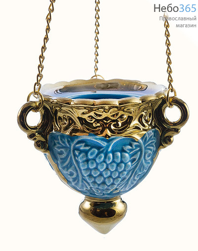  Лампада подвесная керамическая "Гроздь", эмаль, золото, с цепями, фото 1 