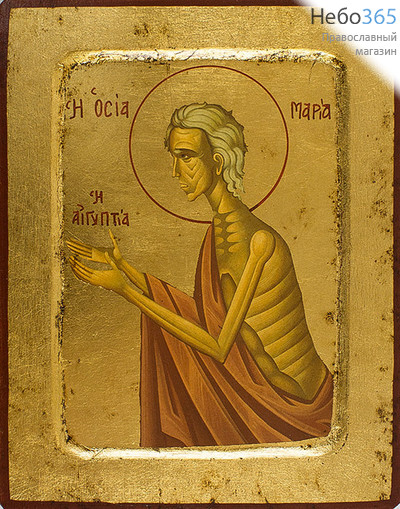 Икона на дереве, 14х18 см, ручное золочение, с ковчегом (B 2) (Нпл) Мария Египетская, преподобная (3019), фото 1 