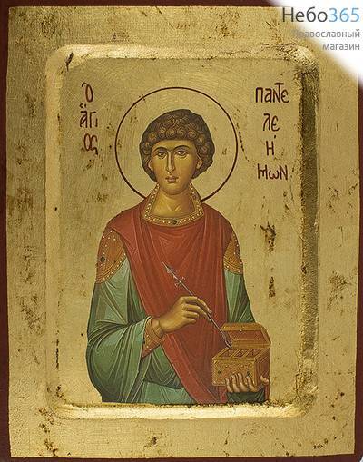  Икона на дереве B 2, 14х18, ручное золочение, с ковчегом Пантелеимон, великомученик (2322), фото 1 
