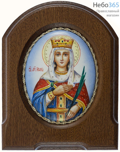  Ирина, мученица. Икона писаная  6,5х8,5, эмаль, скань, фото 1 