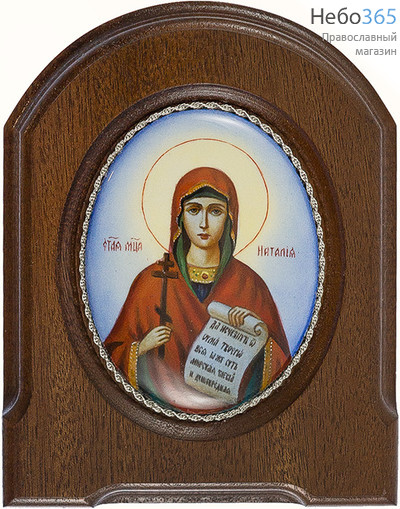  Наталия, мученица. Икона писаная 6х8,5, эмаль, скань, фото 1 