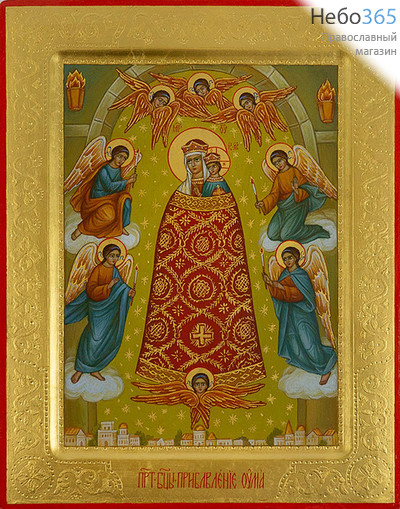  Прибавление Ума икона Божией Матери. Икона писаная 22х28х2,5 см, золотой фон, резьба по золоту, с ковчегом (Ст), фото 1 