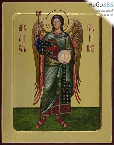  Гавриил Архангел. Икона на дереве 13х16х2,5 см, золотой фон, с ковчегом (Зх), фото 1 