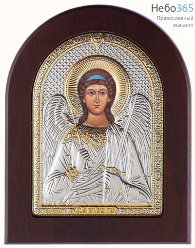  Ангел Хранитель. Икона в ризе 7х9 см, полиграфия, серебрение, золочение, на деревянной основе (GF050/1) (Ж), фото 1 