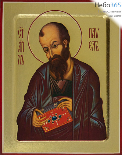  Павел, апостол. Икона на дереве 13х16х2,5 см, золотой фон, с ковчегом (Зх), фото 1 