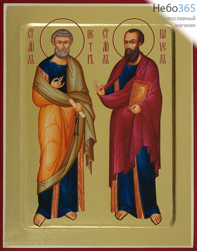  Петр и Павел, апостолы. Икона на дереве 13х16х2,5 см, золотой фон, с ковчегом (Зх), фото 1 