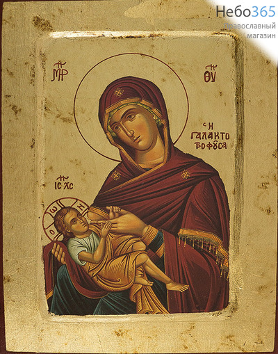  Икона на дереве, 18х24 см, ручное золочение, с ковчегом (B 4) (Нпл) икона Божией Матери Млекопитательница (2676), фото 1 