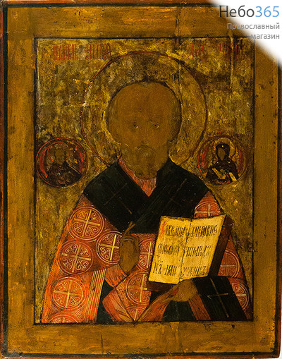  Николай Чудотворец, святитель. Икона писаная (Кж) 34х45, 19 век, фото 1 